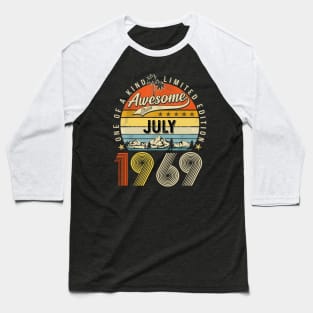 Awesome Since July 1969 Vintage 54th Birthday Baseball T-Shirt